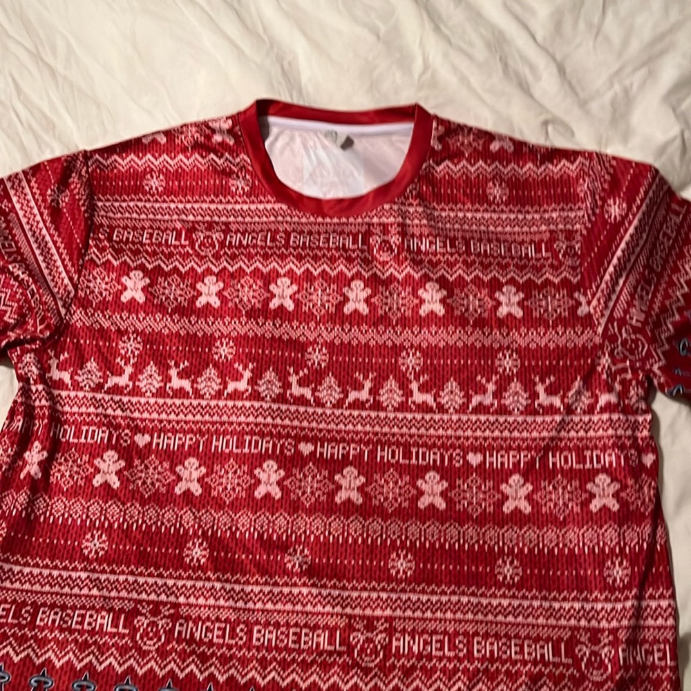 Angels baseball “ugly sweater” promotion tee